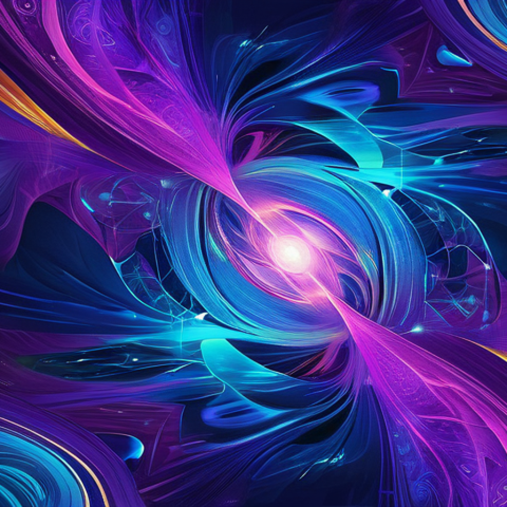 AI 예술과 색채 분석 - **Prompt:** "An incredibly vibrant and complex abstract digital artwork, as if dreamt by an advanced...