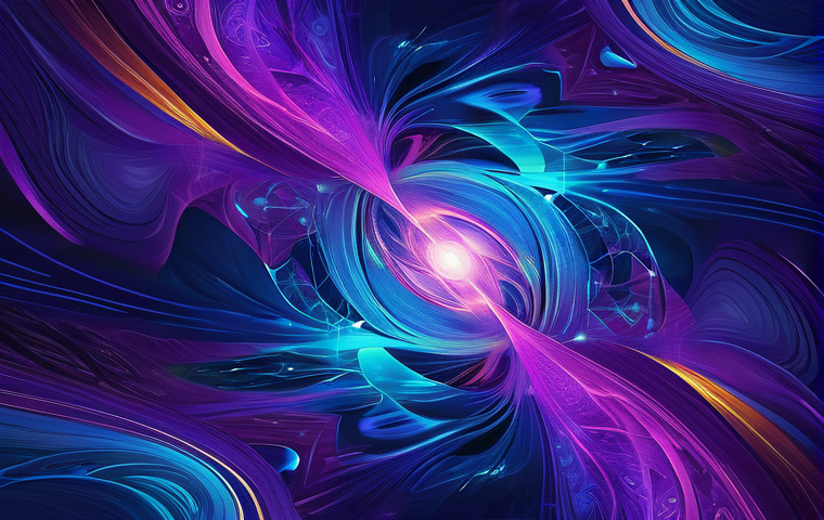 AI 예술과 색채 분석 - **Prompt:** "An incredibly vibrant and complex abstract digital artwork, as if dreamt by an advanced...