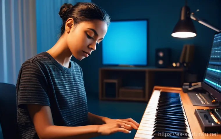 AI 작곡 기술 - Image Prompt 1: The Musician and Her AI Muse**