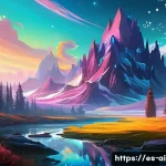 AI 예술과 데이터 기반 아트 - **Prompt:** "A breathtaking, intricate digital painting depicting a dreamlike landscape where fantas...